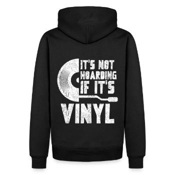 Collectionneur de disques vinyles - Sweat à capuche Premium bio Homme - noir - Dos - Nico (187cm)