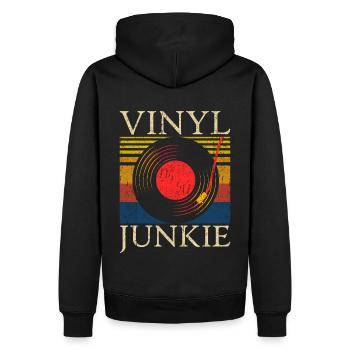 Collectionneur de disques Vinyl Junkie - Sweat à capuche Premium bio Homme - noir - Dos - Nico (187cm)