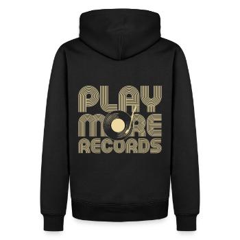 Collectionneur de disques vinyles - Sweat à capuche Premium bio Homme - noir - Dos - Nico (187cm)
