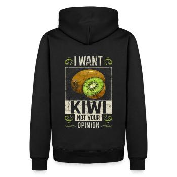Kiwi Spruch lustig - Männer Premium Bio Hoodie - Schwarz - Hinten - Nico (187cm)