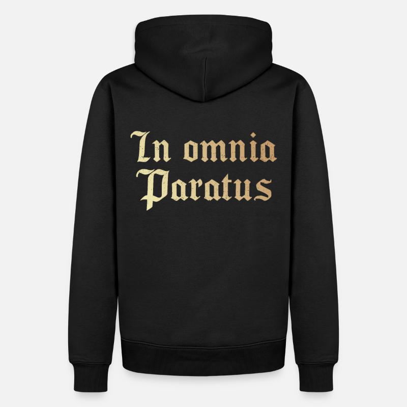 In omnia paratus - Männer Premium Bio Hoodie - Schwarz