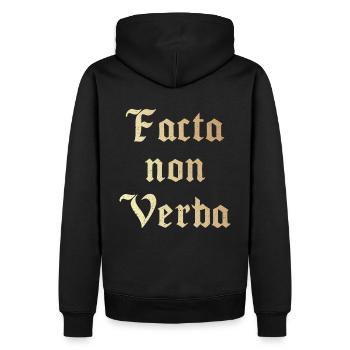 Facta non Verba - Sweat à capuche Premium bio Homme - noir - Dos - Nico (187cm)