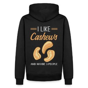 Khashew Nut - Men’s Premium Organic Hoodie - black - Back - Nico (187cm)