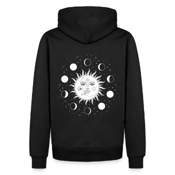 Sonne Mond okkult - Männer Premium Bio Hoodie - Schwarz - Hinten - Nico (187cm)