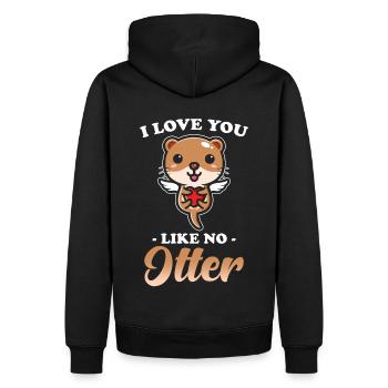 Otter - Männer Premium Bio Hoodie - Schwarz - Hinten - Nico (187cm)
