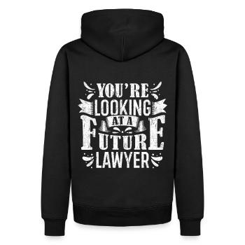 Jura Studenten Geschenk - Männer Premium Bio Hoodie - Schwarz - Hinten - Nico (187cm)