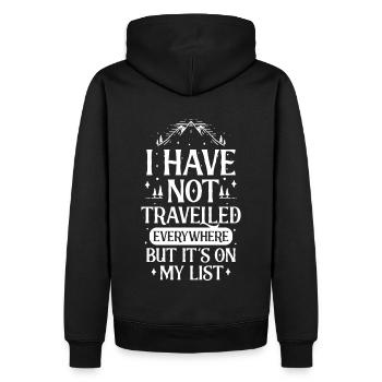 Weltreise - Männer Premium Bio Hoodie - Schwarz - Hinten - Nico (187cm)
