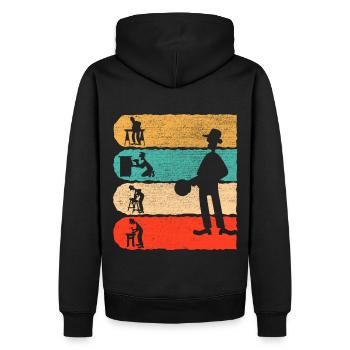 Tischler Retro Geschenk - Männer Premium Bio Hoodie - Schwarz - Hinten - Nico (187cm)