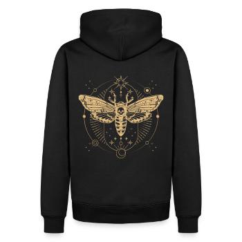 Papillon occulte Esthétique Insectes Géométrie - Sweat à capuche Premium bio Homme - noir - Dos - Nico (187cm)