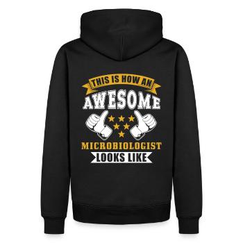 Mikrobiologe Geschenk - Männer Premium Bio Hoodie - Schwarz - Hinten - Nico (187cm)