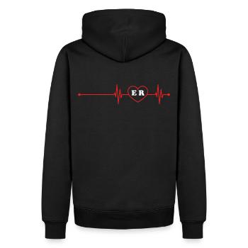 Cadeau d’ambulancier paramédical - Sweat à capuche Premium bio Homme - noir - Dos - Nico (187cm)