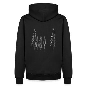 Forêt d’arbres - Sweat à capuche Premium bio Homme - noir - Dos - Nico (187cm)