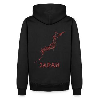 Japan Lineart - Men’s Premium Organic Hoodie - black - Back - Nico (187cm)