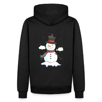 Prag Schneemann - Männer Premium Bio Hoodie - Schwarz - Hinten - Nico (187cm)