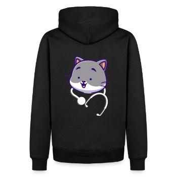 Stethoskop niedlich - Männer Premium Bio Hoodie - Schwarz - Hinten - Nico (187cm)