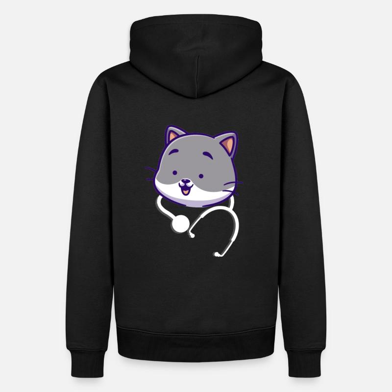 Stéthoscope mignon - Sweat à capuche Premium bio Homme - noir