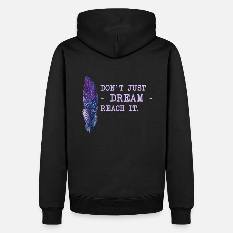Motivation Spruch Träume - Männer Premium Bio Hoodie - Schwarz