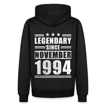 Légendaire depuis novembre 1994 - Sweat à capuche Premium bio Homme - noir - Dos - Nico (187cm)