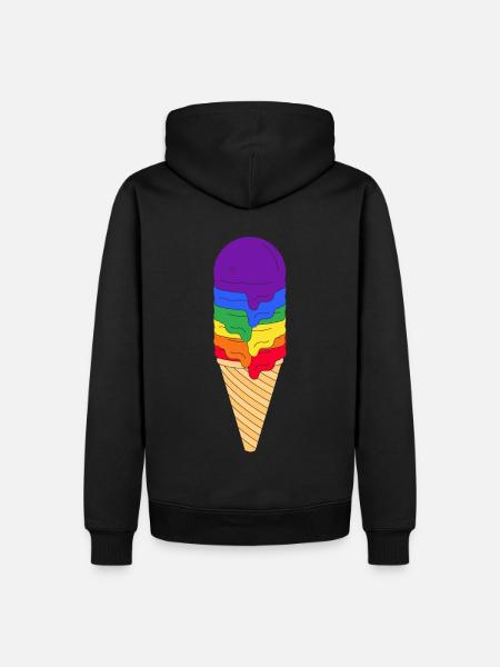 LGBTQ Ice Cream - Men’s Premium Organic Hoodie - black