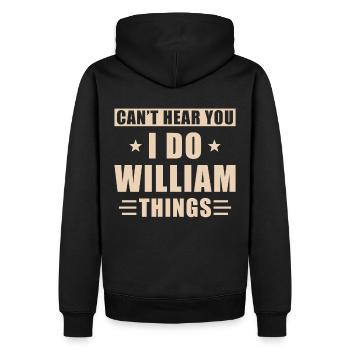 William things - Men’s Premium Organic Hoodie - black - Back - Nico (187cm)