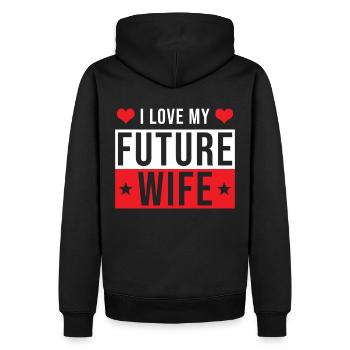 Verlobter Geschenk - Männer Premium Bio Hoodie - Schwarz - Hinten - Nico (187cm)