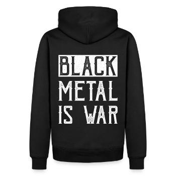 Le Black Metal, c’est la guerre - Sweat à capuche Premium bio Homme - noir - Dos - Nico (187cm)