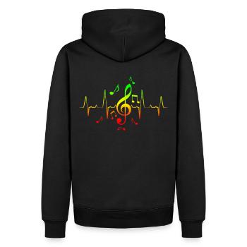 Reggae Music Note Hearbeat - Sweat à capuche Premium bio Homme - noir - Dos - Nico (187cm)