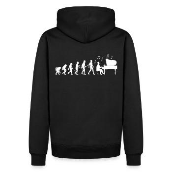 Pianist Evolution - Männer Premium Bio Hoodie - Schwarz - Hinten - Nico (187cm)