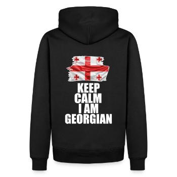 Keep Calm Im Georgian - Männer Premium Bio Hoodie - Schwarz - Hinten - Nico (187cm)