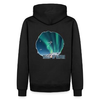 Aurora Nordlichter - Männer Premium Bio Hoodie - Schwarz - Hinten - Nico (187cm)