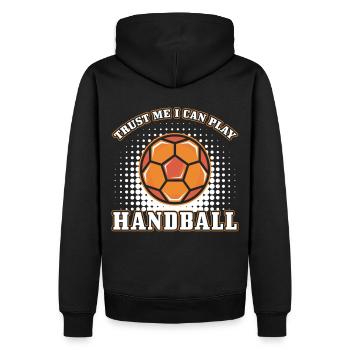 Cadeau de handball dicton drôle - Sweat à capuche Premium bio Homme - noir - Dos - Nico (187cm)