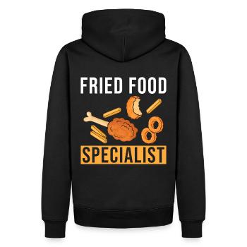 Frittiertes Essen - Männer Premium Bio Hoodie - Schwarz - Hinten - Nico (187cm)