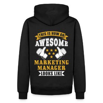 Marketing Manager Geschenk - Männer Premium Bio Hoodie - Schwarz - Hinten - Nico (187cm)