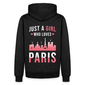 Paris - Sweat à capuche Premium bio Homme - noir - Dos - Nico (187cm)