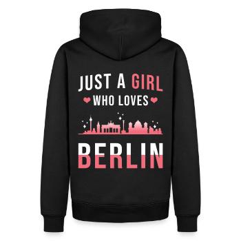 Berlin - Sweat à capuche Premium bio Homme - noir - Dos - Nico (187cm)