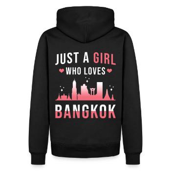 Bangkok - Sweat à capuche Premium bio Homme - noir - Dos - Nico (187cm)