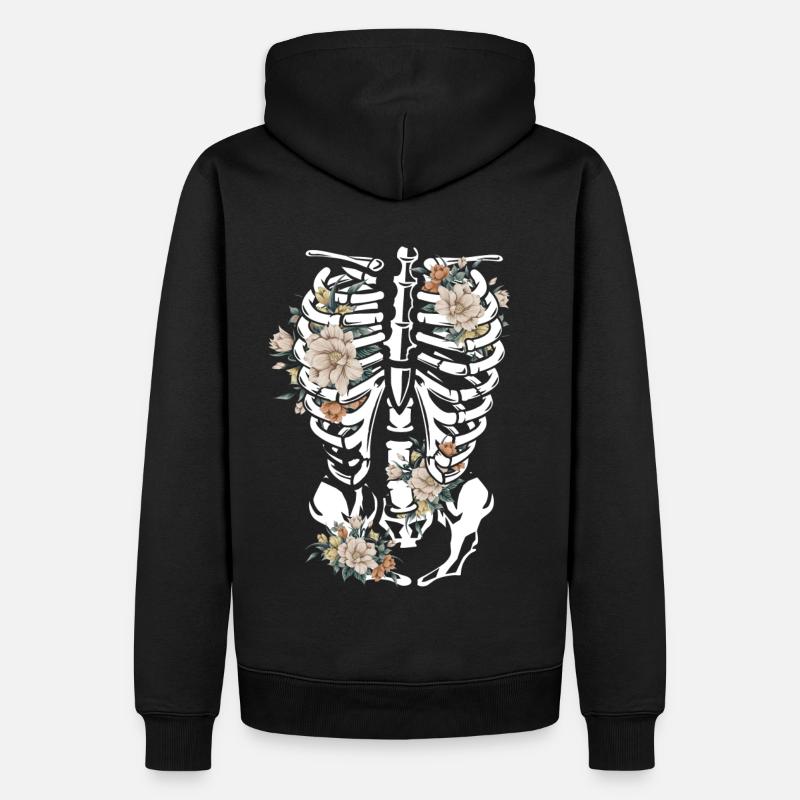 Fleurs gothiques - Sweat à capuche Premium bio Homme - noir