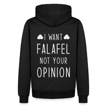 Falafel disant drôle - Sweat à capuche Premium bio Homme - noir - Dos - Nico (187cm)