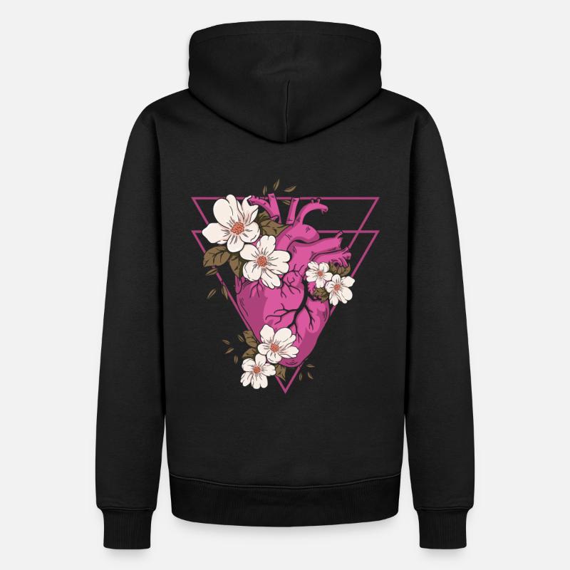 Fleurs gothiques - Sweat à capuche Premium bio Homme - noir