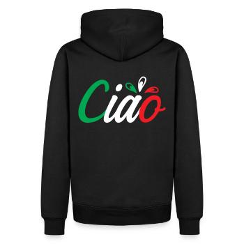 Ciao - Sweat à capuche Premium bio Homme - noir - Dos - Nico (187cm)