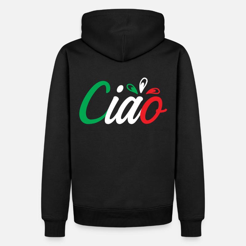 Ciao - Männer Premium Bio Hoodie - Schwarz