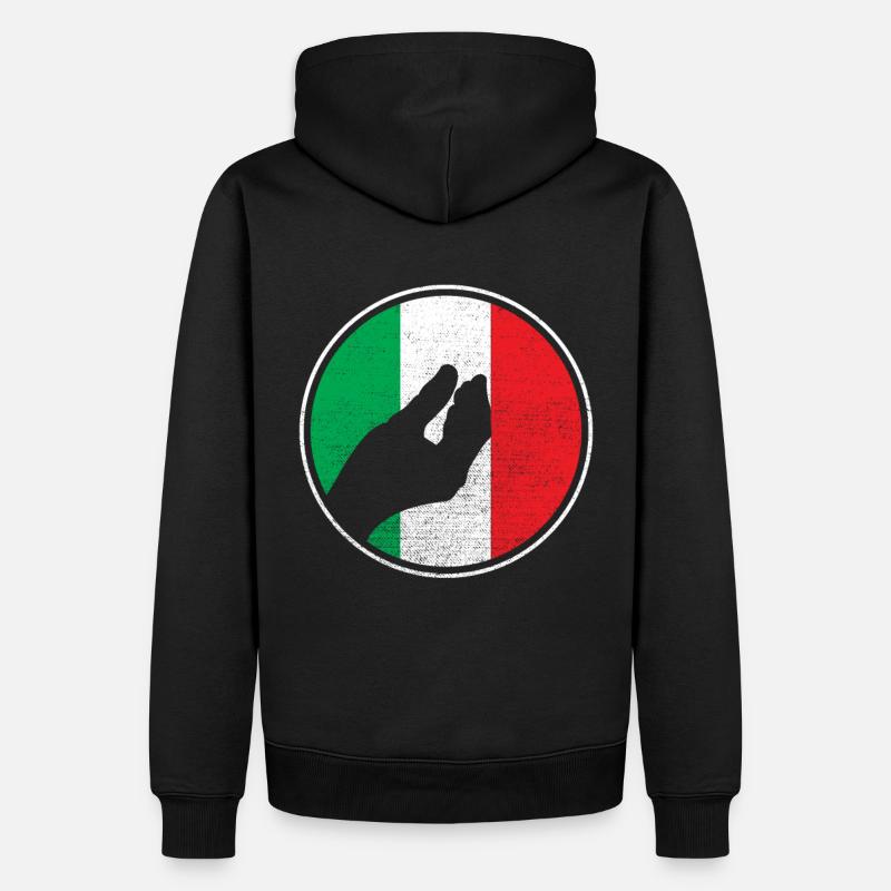 Main Italie - Sweat à capuche Premium bio Homme - noir
