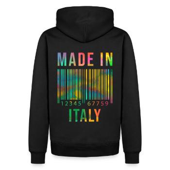 Né en Italie Made in Italy - Sweat à capuche Premium bio Homme - noir - Dos - Nico (187cm)