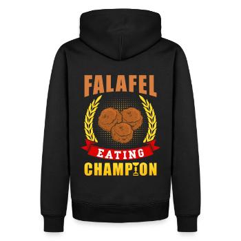 Falafel Champion - Männer Premium Bio Hoodie - Schwarz - Hinten - Nico (187cm)
