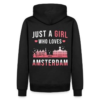 Amsterdam - Sweat à capuche Premium bio Homme - noir - Dos - Nico (187cm)