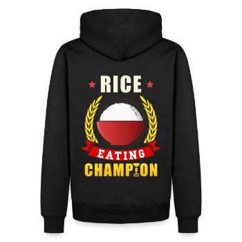 Reis Champion - Männer Premium Bio Hoodie - Schwarz - Hinten - Nico (187cm)