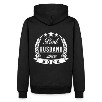 Meilleur mari depuis 2022 - Sweat à capuche Premium bio Homme - noir - Dos - Nico (187cm)