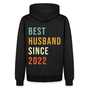 Meilleur mari depuis 2022 - Sweat à capuche Premium bio Homme - noir - Dos - Nico (187cm)