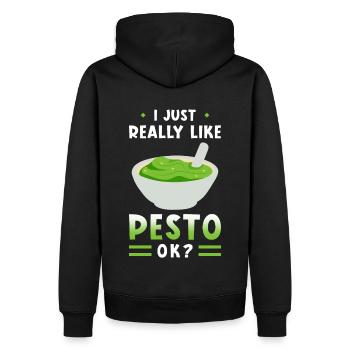 Pesto - Männer Premium Bio Hoodie - Schwarz - Hinten - Nico (187cm)