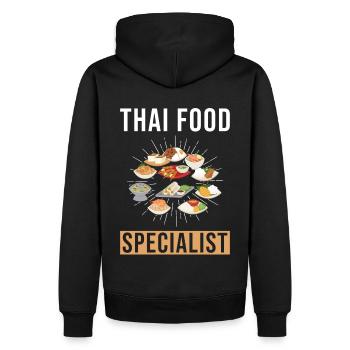 Thai Essen Spezialist - Männer Premium Bio Hoodie - Schwarz - Hinten - Nico (187cm)